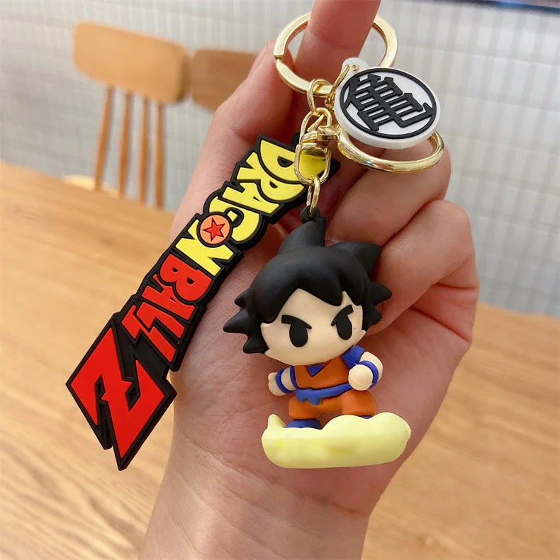 @Dragon Ball keychain creative Goku Vegeta pendant cartoon value fashionable personalized PVC Keyring Backpack Decor Fans Gift