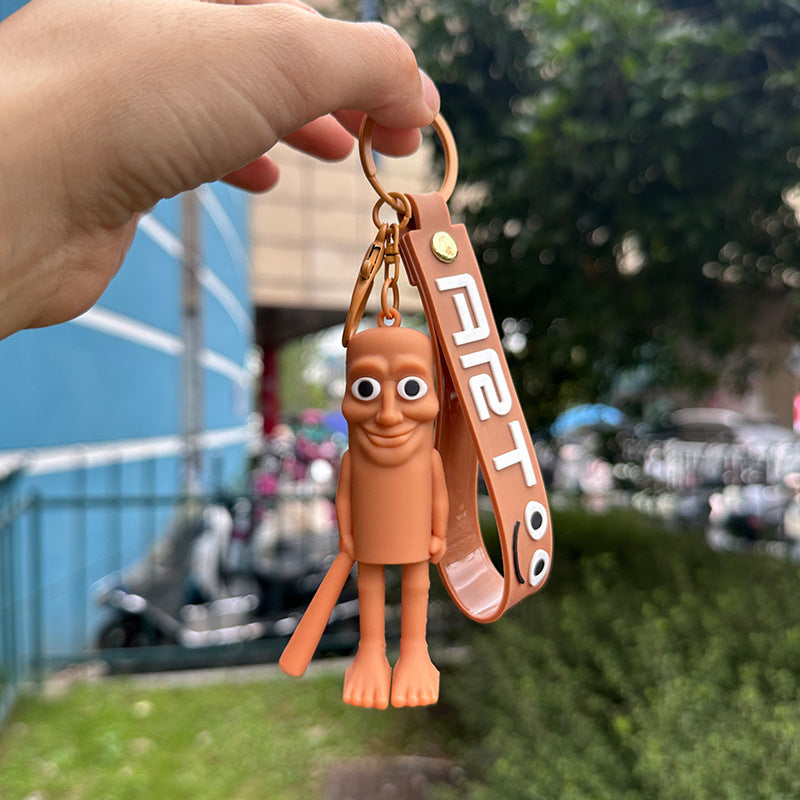 Cross-Border Foreign Abstract Shanhaijing Keychain Tung Tung Tung Sahur Car Wooden Stick Man Keychain