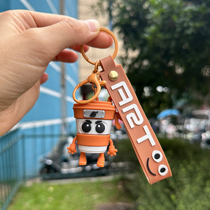 Cross-Border Foreign Abstract Shanhaijing Keychain Tung Tung Tung Sahur Car Wooden Stick Man Keychain