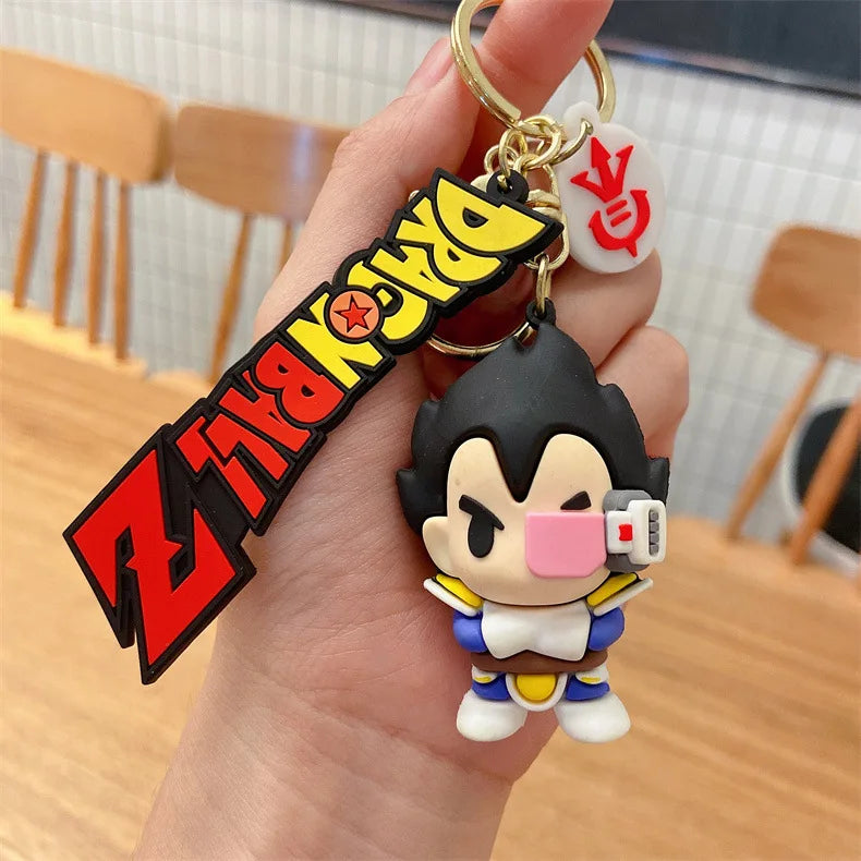 @Dragon Ball keychain creative Goku Vegeta pendant cartoon value fashionable personalized PVC Keyring Backpack Decor Fans Gift