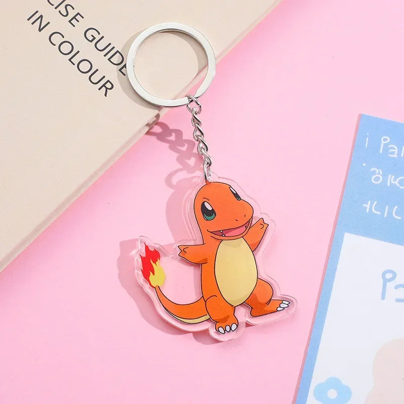 Pokemon Pikachu Keychain Anime Action Figure Toy Kawaii Cartoon Fashion Charmander Psyduck Doll Keyring Car Bag Pendant Kid Gift