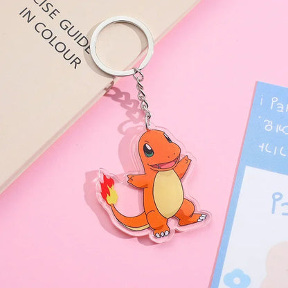 Pokemon Pikachu Keychain Anime Action Figure Toy Kawaii Cartoon Fashion Charmander Psyduck Doll Keyring Car Bag Pendant Kid Gift