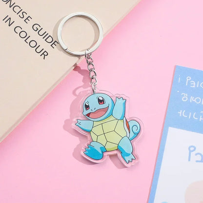 Pokemon Pikachu Keychain Anime Action Figure Toy Kawaii Cartoon Fashion Charmander Psyduck Doll Keyring Car Bag Pendant Kid Gift