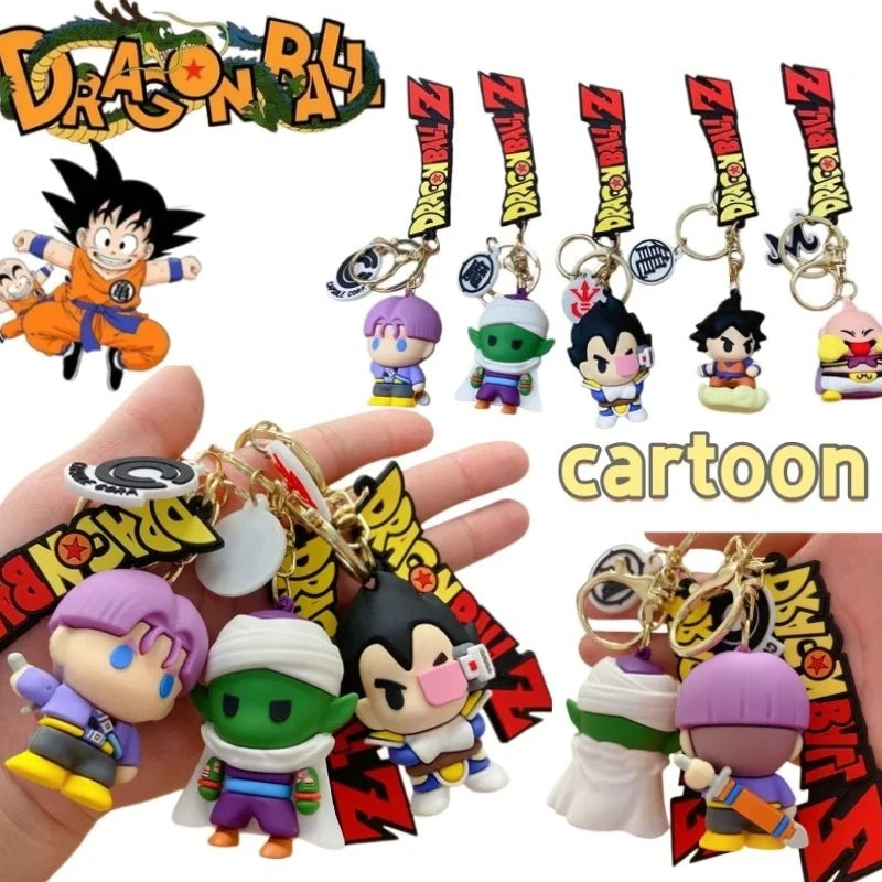 @Dragon Ball keychain creative Goku Vegeta pendant cartoon value fashionable personalized PVC Keyring Backpack Decor Fans Gift