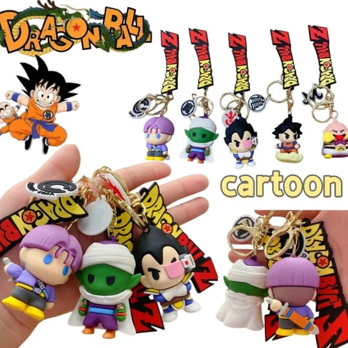 @Dragon Ball keychain creative Goku Vegeta pendant cartoon value fashionable personalized PVC Keyring Backpack Decor Fans Gift