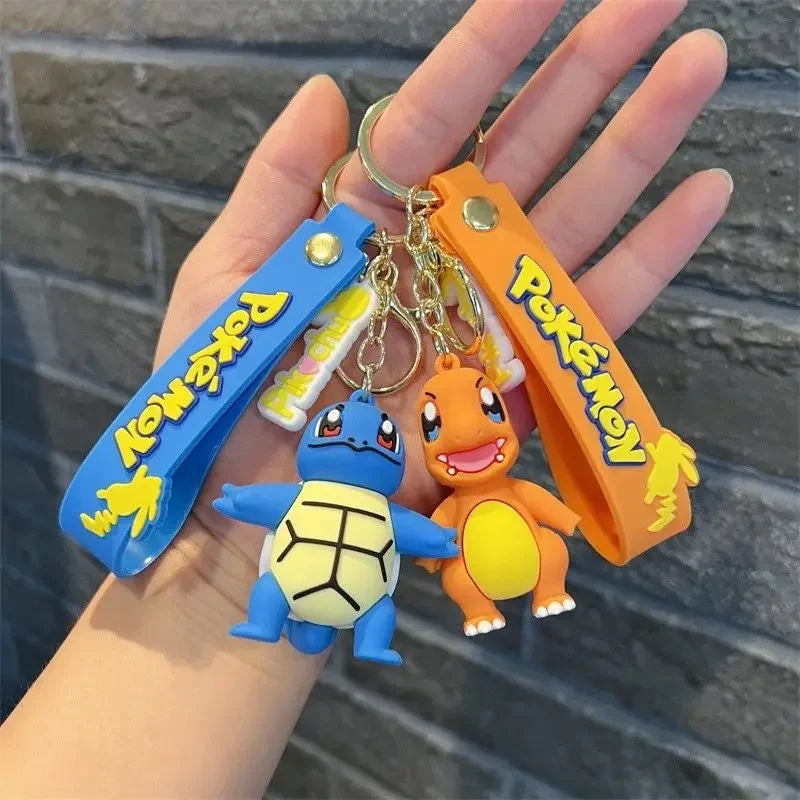 Pokemon Pikachu Keychain Anime Action Figure Toy Kawaii Cartoon Fashion Charmander Psyduck Doll Keyring Car Bag Pendant Kid Gift