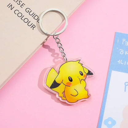 Pokemon Pikachu Keychain Anime Action Figure Toy Kawaii Cartoon Fashion Charmander Psyduck Doll Keyring Car Bag Pendant Kid Gift