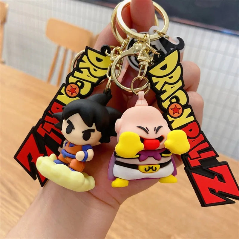 @Dragon Ball keychain creative Goku Vegeta pendant cartoon value fashionable personalized PVC Keyring Backpack Decor Fans Gift
