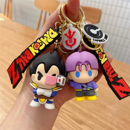 @Dragon Ball keychain creative Goku Vegeta pendant cartoon value fashionable personalized PVC Keyring Backpack Decor Fans Gift